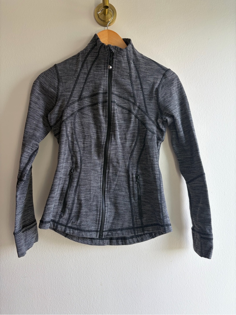 lululemon athletica Black and Heathered Gray Full-Zip Define Jacket